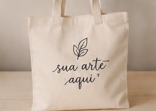 Sacola de tecido cru com estampa personalizada